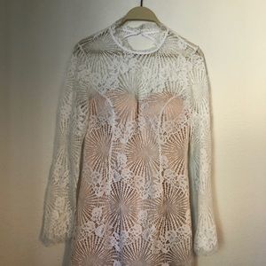 Bebe open back lace dress